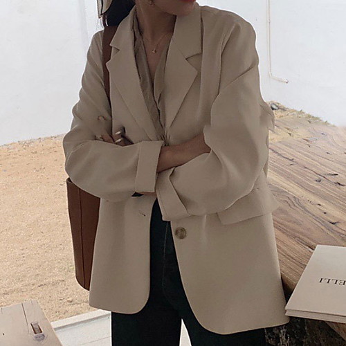 Women's Blazer Blazer Solid Colored Regular Fit Polyester Men's Suit White / Black - Notch lapel collar
Women's Blazer Blazer Solid Colored Regular Fit Polyester Men's Suit White / Black - Notch lapel collar