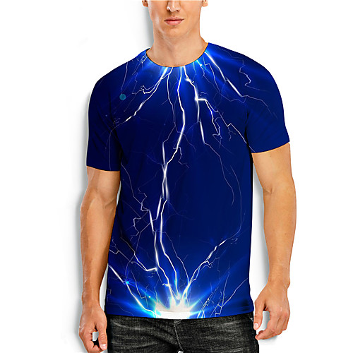 Men's T shirt 3D Print Lightning Graphic Prints Print Short Sleeve Daily Tops Casual Designer Big and Tall Blue
Men's T shirt 3D Print Lightning Graphic Prints Print Short Sleeve Daily Tops Casual Designer Big and Tall Blue