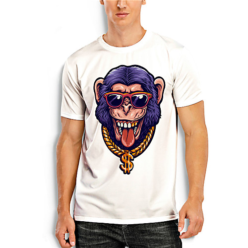 Men's T shirt 3D Print Graphic Prints Animal Print Short Sleeve Daily Tops Casual Designer Big and Tall White
Men's T shirt 3D Print Graphic Prints Animal Print Short Sleeve Daily Tops Casual Designer Big and Tall White