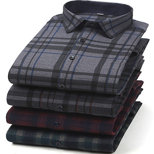 Men's Shirt Plaid Button-Down Long Sleeve Casual Tops Cotton Business Simple A B C / Work
Men's Shirt Plaid Button-Down Long Sleeve Casual Tops Cotton Business Simple A B C / Work
