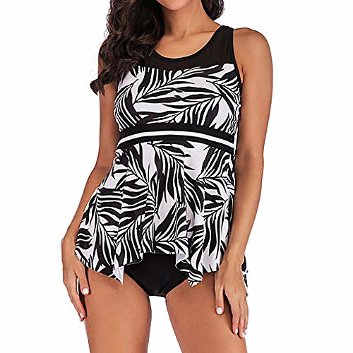 Women's One Piece Swim Dress Swimsuit Hollow Out Push Up Leaf Black and white flowers Plus Size Swimwear Bathing Suits Casual Sports / Beach
Women's One Piece Swim Dress Swimsuit Hollow Out Push Up Leaf Black and white flowers Plus Size Swimwear Bathing Suits Casual Sports / Beach