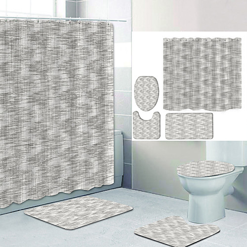 Plain Color Series12 Digital Printing Four-piece Set Shower Curtains and Hooks Modern Polyester Machine Made Waterproof Bathroom
Plain Color Series12 Digital Printing Four-piece Set Shower Curtains and Hooks Modern Polyester Machine Made Waterproof Bathroom