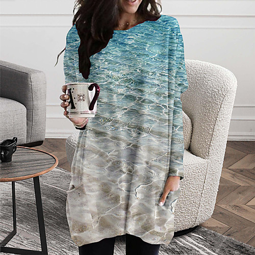 Women's Shift Dress Short Mini Dress Blue Long Sleeve Print Color Block Print Fall Spring Round Neck Casual Holiday 2021 S M L XL XXL 3XL
Women's Shift Dress Short Mini Dress Blue Long Sleeve Print Color Block Print Fall Spring Round Neck Casual Holiday 2021 S M L XL XXL 3XL