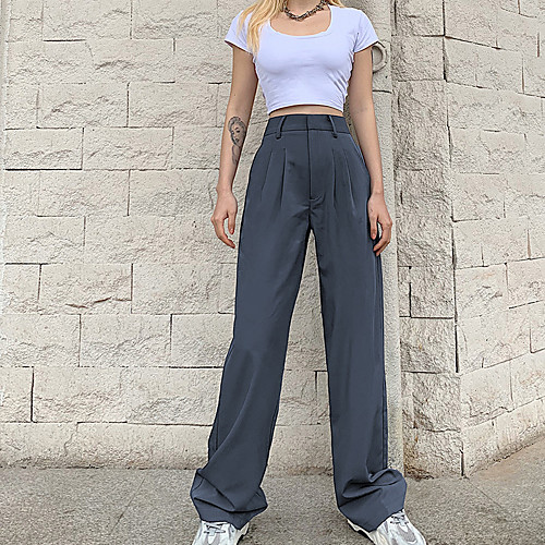 Women's Stylish Streetwear Comfort Daily Work Dress Pants Pants Plain Full Length Black Blue Dark Gray
Women's Stylish Streetwear Comfort Daily Work Dress Pants Pants Plain Full Length Black Blue Dark Gray