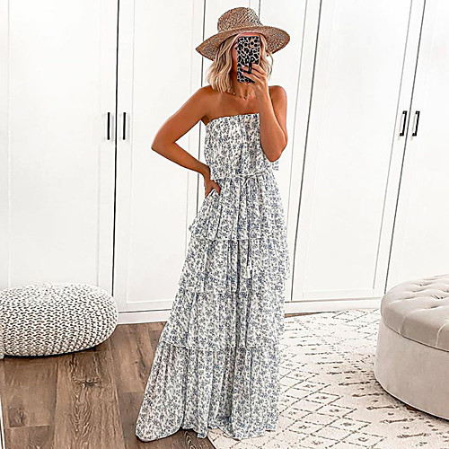 Women's Chiffon Dress Maxi long Dress Gray Sleeveless Color Gradient Layered Print Spring Summer Strapless cold shoulder Casual Sexy Holiday Loose 2021 S M L XL
Women's Chiffon Dress Maxi long Dress Gray Sleeveless Color Gradient Layered Print Spring Summer Strapless cold shoulder Casual Sexy Holiday Loose 2021 S M L XL