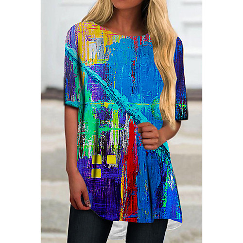 Women's T Shirt Dress Tee Dress Short Mini Dress Blue Yellow Fuchsia Green Red Navy Blue Half Sleeve Color Block Geometric Print Spring Summer Round Neck Casual Holiday 2021 S M L XL XXL 3XL
Women's T Shirt Dress Tee Dress Short Mini Dress Blue Yellow Fuchsia Green Red Navy Blue Half Sleeve Color Block Geometric Print Spring Summer Round Neck Casual Holiday 2021 S M L XL XXL 3XL