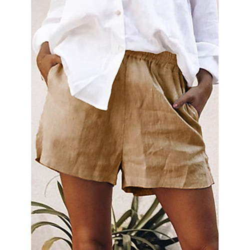 Women's Chic & Modern Chino Comfort Lightweight Linen / Cotton Blend Loose Casual Weekend Shorts Pants Plain Short Pocket Elastic Waist High Waist White Blue Blushing Pink Khaki Green
Women's Chic & Modern Chino Comfort Lightweight Linen / Cotton Blend Loose Casual Weekend Shorts Pants Plain Short Pocket Elastic Waist High Waist White Blue Blushing Pink Khaki Green