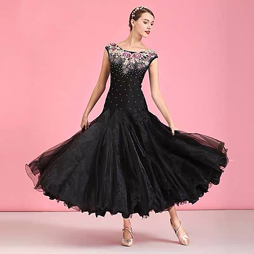 Ballroom Dance Dress Embroidery Crystals / Rhinestones Women's Training Performance Sleeveless Natural Elastane Tulle
Ballroom Dance Dress Embroidery Crystals / Rhinestones Women's Training Performance Sleeveless Natural Elastane Tulle