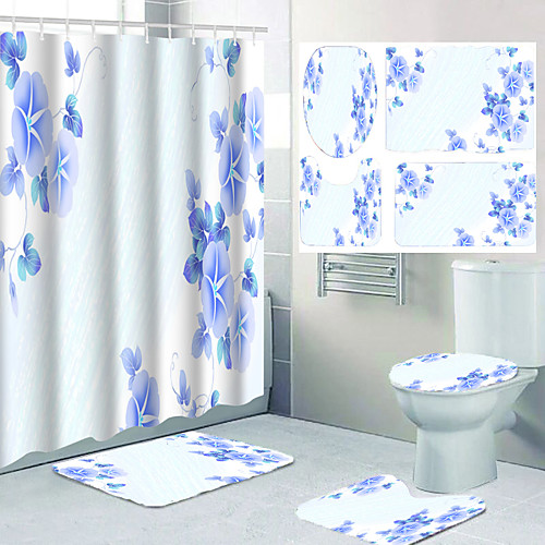 Blue Flower Rattan Pattern Printing Bathroom Shower Curtain Leisure Toilet Four-piece Design
Blue Flower Rattan Pattern Printing Bathroom Shower Curtain Leisure Toilet Four-piece Design
