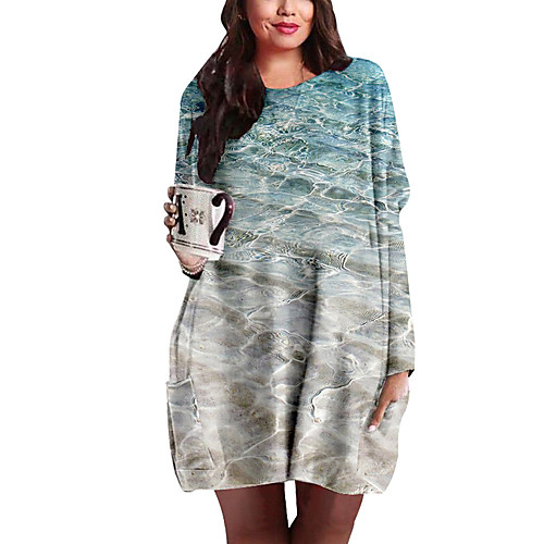 Women's Plus Size Dress Shift Dress Short Mini Dress Long Sleeve Print Color Block Print Casual Autumn / Fall Spring Blue XL XXL 3XL 4XL 5XL
Women's Plus Size Dress Shift Dress Short Mini Dress Long Sleeve Print Color Block Print Casual Autumn / Fall Spring Blue XL XXL 3XL 4XL 5XL