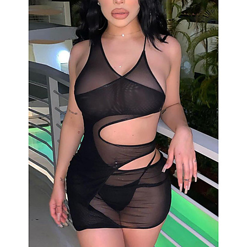 Women's Strap Dress Short Mini Dress Black Sleeveless Solid Color Split Summer cold shoulder Casual Sexy 2021 S M L
Women's Strap Dress Short Mini Dress Black Sleeveless Solid Color Split Summer cold shoulder Casual Sexy 2021 S M L