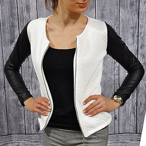 Women's Jacket Daily Spring & Summer Regular Coat Regular Fit Sporty Casual Jacket Long Sleeve Color Block Sporty White Black
Women's Jacket Daily Spring & Summer Regular Coat Regular Fit Sporty Casual Jacket Long Sleeve Color Block Sporty White Black