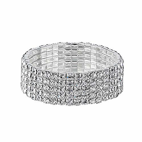 yinli silver 5 row crystal rhinestone stretch tennis bracelet bridal bridesmaid bangle (5 row silver)
yinli silver 5 row crystal rhinestone stretch tennis bracelet bridal bridesmaid bangle (5 row silver)