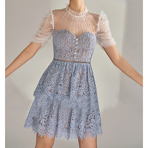 A-Line Flirty Boho Holiday Cocktail Party Dress Illusion Neck Short Sleeve Short / Mini Lace with Buttons Tier 2021
A-Line Flirty Boho Holiday Cocktail Party Dress Illusion Neck Short Sleeve Short / Mini Lace with Buttons Tier 2021