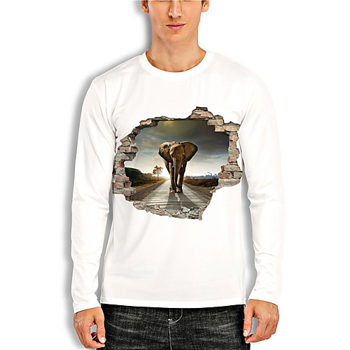 Men's Tees T shirt 3D Print Graphic Prints Elephant Animal Print Long Sleeve Daily Tops Casual Designer Big and Tall White
Men's Tees T shirt 3D Print Graphic Prints Elephant Animal Print Long Sleeve Daily Tops Casual Designer Big and Tall White