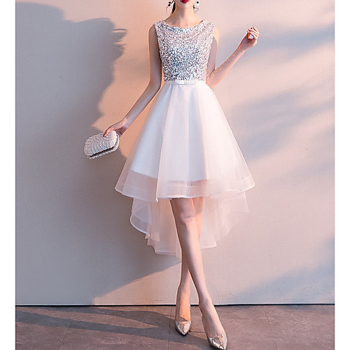 A-Line Jewel Neck Asymmetrical Tulle / Sequined Bridesmaid Dress with Sash / Ribbon / Bow(s) / Sequin / Sparkle & Shine / High Low
A-Line Jewel Neck Asymmetrical Tulle / Sequined Bridesmaid Dress with Sash / Ribbon / Bow(s) / Sequin / Sparkle & Shine / High Low