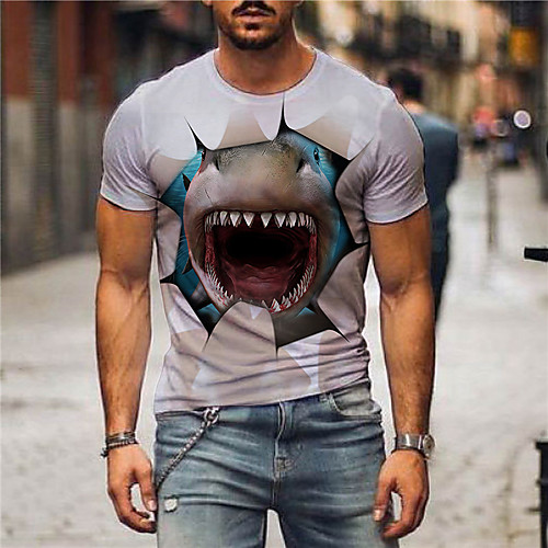 Men's Tees T shirt 3D Print Graphic Prints Shark Animal Print Short Sleeve Daily Tops Casual Designer Big and Tall White
Men's Tees T shirt 3D Print Graphic Prints Shark Animal Print Short Sleeve Daily Tops Casual Designer Big and Tall White
