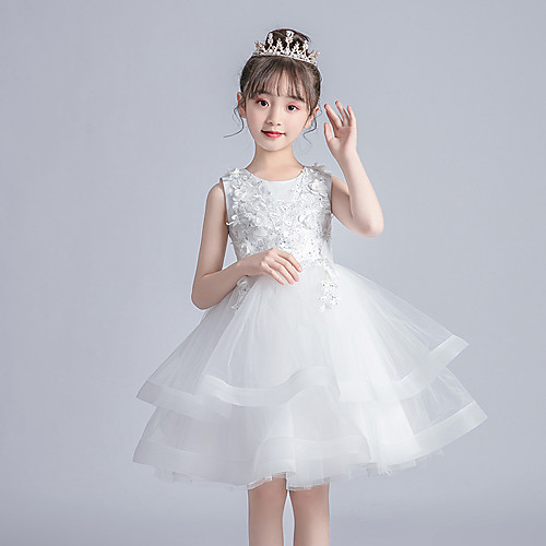 Princess Knee Length Junior Bridesmaid Dress Wedding Tulle Jewel Neck with Ruffles
Princess Knee Length Junior Bridesmaid Dress Wedding Tulle Jewel Neck with Ruffles
