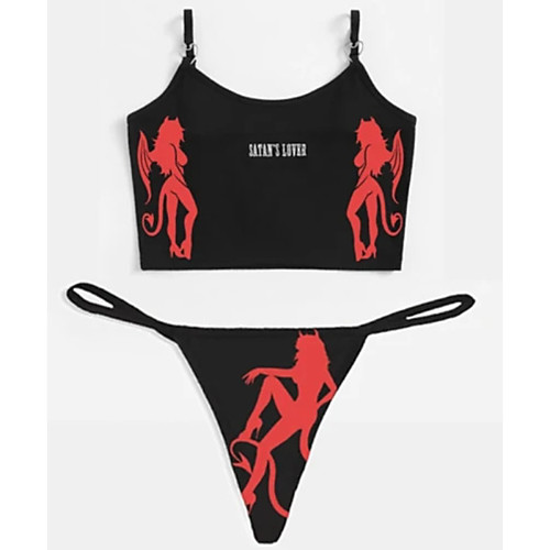 Women's Bikini 2 Piece Swimsuit Open Back Slim Color Block Geometric Red Cat Demon Swimwear Padded Crop Top Strap Bathing Suits New Punk & Gothic / Padded Bras
Women's Bikini 2 Piece Swimsuit Open Back Slim Color Block Geometric Red Cat Demon Swimwear Padded Crop Top Strap Bathing Suits New Punk & Gothic / Padded Bras