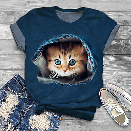 Women's Plus Size Tops T shirt Cat Graphic 3D Print Short Sleeve Crewneck Basic Blue White Black Big Size XL XXL 3XL 4XL 5XL
Women's Plus Size Tops T shirt Cat Graphic 3D Print Short Sleeve Crewneck Basic Blue White Black Big Size XL XXL 3XL 4XL 5XL