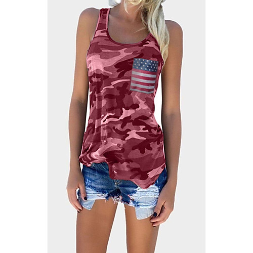 Women's Tank Top Vest T shirt Camouflage Patchwork Print U Neck Basic Tops Purple Red Army Green
Women's Tank Top Vest T shirt Camouflage Patchwork Print U Neck Basic Tops Purple Red Army Green