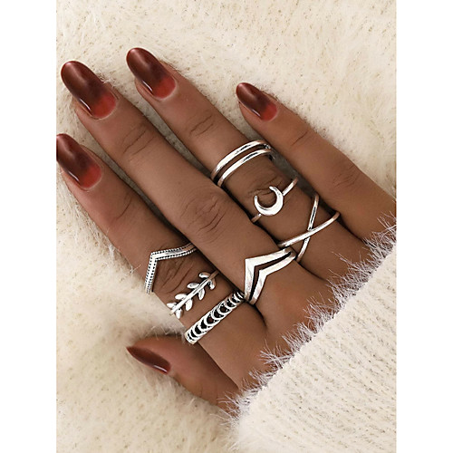 Band Ring Retro Silver Alloy Leaf Moon Fashion Vintage European 7pcs One Size / Women's
Band Ring Retro Silver Alloy Leaf Moon Fashion Vintage European 7pcs One Size / Women's