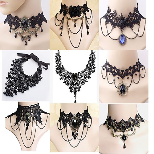 Women's Choker Necklace Victorian Lolita Fabric Rainbow 15-30 cm Necklace Jewelry 1pc For Halloween Party Evening Masquerade Prom
Women's Choker Necklace Victorian Lolita Fabric Rainbow 15-30 cm Necklace Jewelry 1pc For Halloween Party Evening Masquerade Prom