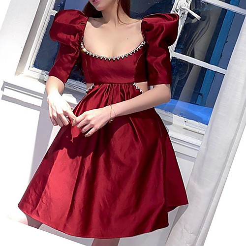 A-Line Cut Out Sexy Cocktail Party Prom Dress Scoop Neck Half Sleeve Short / Mini Satin with Pleats Crystals 2021
A-Line Cut Out Sexy Cocktail Party Prom Dress Scoop Neck Half Sleeve Short / Mini Satin with Pleats Crystals 2021