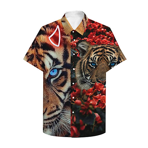 Men's Shirt 3D Print Graphic Prints Tiger Button-Down Print Short Sleeve Casual Tops Casual Designer Big and Tall Red / Summer
Men's Shirt 3D Print Graphic Prints Tiger Button-Down Print Short Sleeve Casual Tops Casual Designer Big and Tall Red / Summer