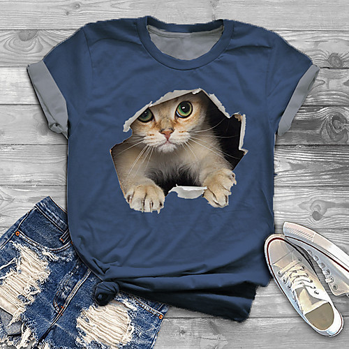 Women's Plus Size Tops T shirt Cat Graphic 3D Print Short Sleeve Round Neck Basic Blue Black Big Size XL XXL 3XL 4XL 5XL
Women's Plus Size Tops T shirt Cat Graphic 3D Print Short Sleeve Round Neck Basic Blue Black Big Size XL XXL 3XL 4XL 5XL