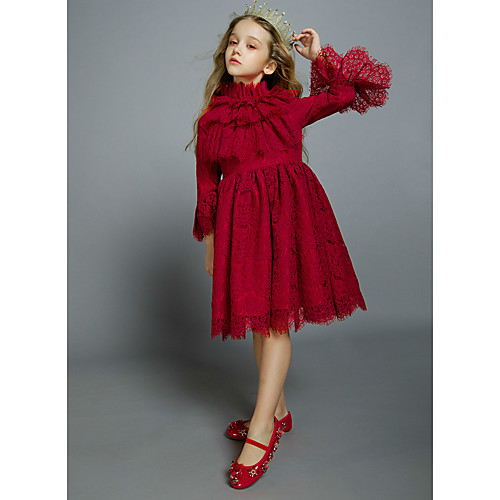 Princess Above Knee Flower Girl Dresses Wedding Lace Long Sleeve High Neck with Lace
Princess Above Knee Flower Girl Dresses Wedding Lace Long Sleeve High Neck with Lace