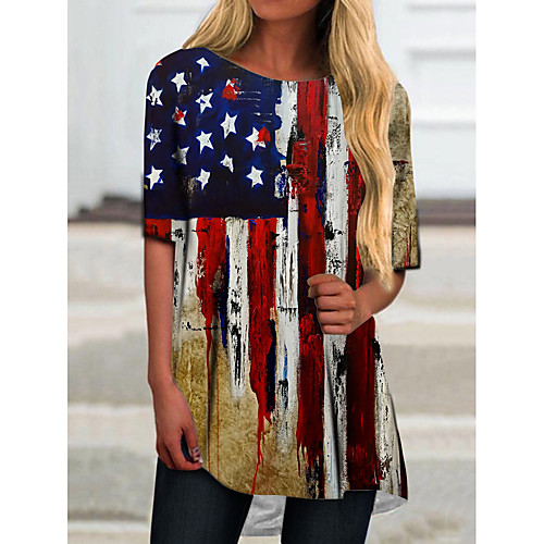 Women's T Shirt Dress Tee Dress Short Mini Dress White Half Sleeve Color Block Flag Print Spring Summer Round Neck Casual Holiday 2021 S M L XL XXL 3XL
Women's T Shirt Dress Tee Dress Short Mini Dress White Half Sleeve Color Block Flag Print Spring Summer Round Neck Casual Holiday 2021 S M L XL XXL 3XL