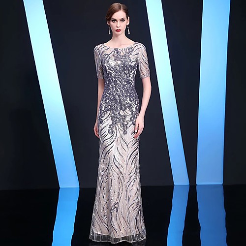 Sheath / Column Jewel Neck Floor Length Sequined Bridesmaid Dress with Sequin / Appliques
Sheath / Column Jewel Neck Floor Length Sequined Bridesmaid Dress with Sequin / Appliques