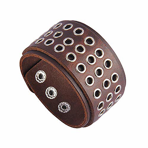 nsitbbuery hip hop alloy buckle wristband hollow circle wide leather cuff bracelet(brown)
nsitbbuery hip hop alloy buckle wristband hollow circle wide leather cuff bracelet(brown)