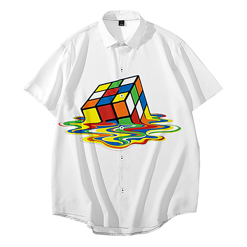 Men's Shirt 3D Print Rubik's Cube 3D Print Button-Down Short Sleeve Casual Tops Casual Fashion Breathable Comfortable White / Sports
Men's Shirt 3D Print Rubik's Cube 3D Print Button-Down Short Sleeve Casual Tops Casual Fashion Breathable Comfortable White / Sports