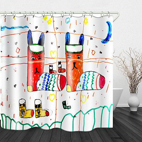 Children's Drawing Print Waterproof Fabric Shower Curtain for Bathroom Home Decor Covered Bathtub Curtains Liner Includes with Hooks 72 Inch
Children's Drawing Print Waterproof Fabric Shower Curtain for Bathroom Home Decor Covered Bathtub Curtains Liner Includes with Hooks 72 Inch