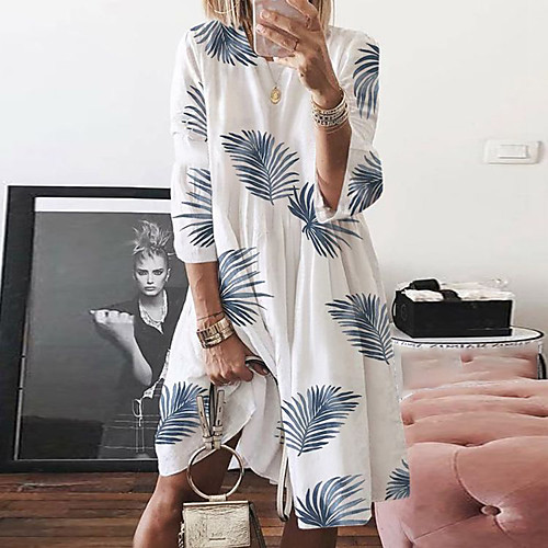 Women's Swing Dress Knee Length Dress Blue Yellow Blushing Pink White Long Sleeve Print Patchwork Print Fall Spring Round Neck Casual Vintage Loose Linen S M L XL XXL 3XL 4XL 5XL
Women's Swing Dress Knee Length Dress Blue Yellow Blushing Pink White Long Sleeve Print Patchwork Print Fall Spring Round Neck Casual Vintage Loose Linen S M L XL XXL 3XL 4XL 5XL