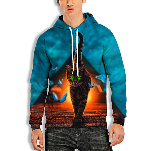 Men's Pullover Hoodie Sweatshirt Cat Graphic Prints Print Hooded Daily Holiday 3D Print Basic Casual Hoodies Sweatshirts Long Sleeve Blue
Men's Pullover Hoodie Sweatshirt Cat Graphic Prints Print Hooded Daily Holiday 3D Print Basic Casual Hoodies Sweatshirts Long Sleeve Blue