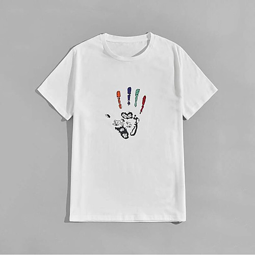 Men's Unisex T shirt Shirt Hot Stamping Hand Plus Size Print Short Sleeve Casual Tops 100% Cotton Basic Casual Fashion Round Neck White / Summer
Men's Unisex T shirt Shirt Hot Stamping Hand Plus Size Print Short Sleeve Casual Tops 100% Cotton Basic Casual Fashion Round Neck White / Summer