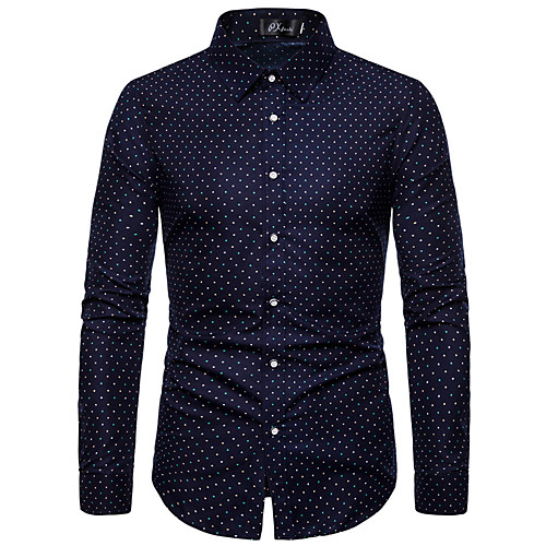 Men's Shirt Other Prints Polka Dot Long Sleeve Casual Tops Button Down Collar Navy Blue
Men's Shirt Other Prints Polka Dot Long Sleeve Casual Tops Button Down Collar Navy Blue