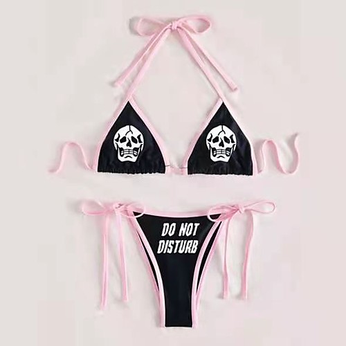 Women's Bikini 2 Piece Swimsuit Strappy Triangle Letter Swimwear Bathing Suits Fashion Sexy
Women's Bikini 2 Piece Swimsuit Strappy Triangle Letter Swimwear Bathing Suits Fashion Sexy