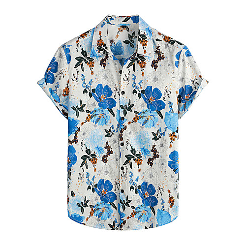 Men's Shirt Floral Short Sleeve Daily Tops 100% Cotton Basic Boho Classic Collar Light Blue / Beach
Men's Shirt Floral Short Sleeve Daily Tops 100% Cotton Basic Boho Classic Collar Light Blue / Beach