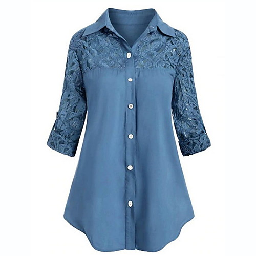 Women's Plus Size Tops Shirt Plain Embroidered Button Long Sleeve Shirt Collar Spring Summer White Blue Red Big Size L XL XXL 3XL 4XL
Women's Plus Size Tops Shirt Plain Embroidered Button Long Sleeve Shirt Collar Spring Summer White Blue Red Big Size L XL XXL 3XL 4XL