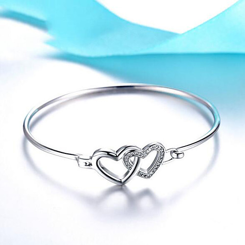 Women's Bracelet 3D Heart Fashion Copper Bracelet Jewelry Silver For Christmas Wedding Party Evening Gift Date / Silver Plated
Women's Bracelet 3D Heart Fashion Copper Bracelet Jewelry Silver For Christmas Wedding Party Evening Gift Date / Silver Plated