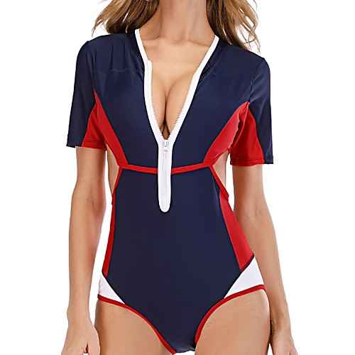 Women's Rash Guard Diving Swimsuit UV Protection Quick Dry Water Sports Solid Color Color Block Navy Blue Swimwear Bodysuit Scoop Neck Bathing Suits New Neutral Outdoor / Tummy Control / Push Up
Women's Rash Guard Diving Swimsuit UV Protection Quick Dry Water Sports Solid Color Color Block Navy Blue Swimwear Bodysuit Scoop Neck Bathing Suits New Neutral Outdoor / Tummy Control / Push Up