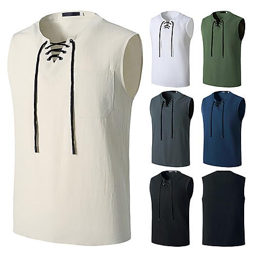 Men's T shirt Shirt non-printing Solid Colored Plus Size Sleeveless Daily Tops V Neck White Army Green Black
Men's T shirt Shirt non-printing Solid Colored Plus Size Sleeveless Daily Tops V Neck White Army Green Black