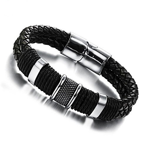 Men's Bracelet Bangles Braided Totem Series Fashion Leather Bracelet Jewelry Black For Christmas Anniversary Date / Titanium Steel
Men's Bracelet Bangles Braided Totem Series Fashion Leather Bracelet Jewelry Black For Christmas Anniversary Date / Titanium Steel