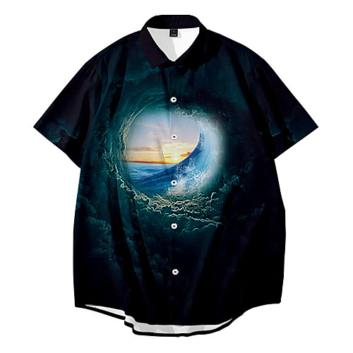 Shirt Men's Scenery 3D Print Button-Down 3D Print Casual Short Sleeve Tops Casual Fashion Breathable Comfortable Black
Shirt Men's Scenery 3D Print Button-Down 3D Print Casual Short Sleeve Tops Casual Fashion Breathable Comfortable Black