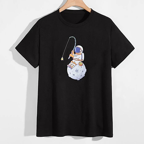 Men's Unisex Tees T shirt Hot Stamping Graphic Prints Astronaut Plus Size Print Short Sleeve Casual Tops 100% Cotton Basic Designer Big and Tall Black
Men's Unisex Tees T shirt Hot Stamping Graphic Prints Astronaut Plus Size Print Short Sleeve Casual Tops 100% Cotton Basic Designer Big and Tall Black