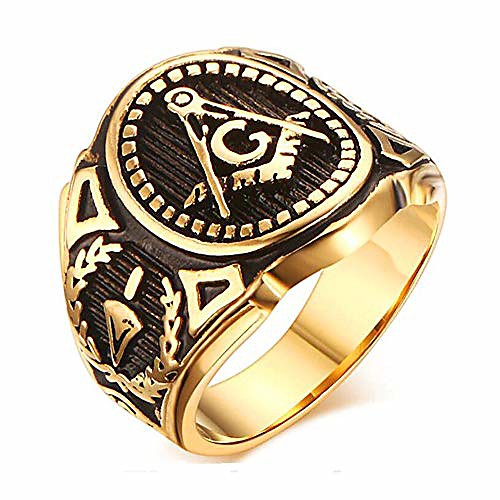 Retro Stainless Steel Ring for Men Gold Plated Freemasonry Masonic Ring Jewelry Size 7-14
Retro Stainless Steel Ring for Men Gold Plated Freemasonry Masonic Ring Jewelry Size 7-14